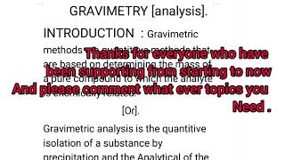 THE NOTE ON GRAVIMETRY PRINCIPLE STEPS AND PURITY OF GRAVIMETRY 👍 [upl. by Aseeram]