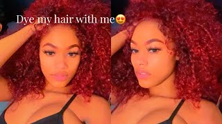 How To Dye Dark Hair Bright Red WITHOUT bleach [upl. by Ttocserp833]