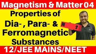 Magnetism and Matter 04  Properties of Dia  Para amp Ferromagnetic Substances  Curies Law JEENEET [upl. by Lipps138]