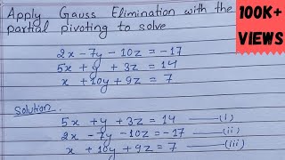 Gauss elimination method  Gauss Elimination Method Example [upl. by Anelrac]