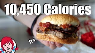 10000 Calorie Baconator Challenge 11 Burgers [upl. by Enilesoj]