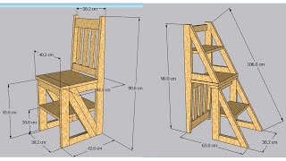 Como hacer una SILLA ESCALERA de madera [upl. by Guod]