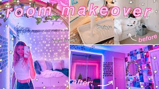 EXTREME ROOM MAKEOVER my NEW room aesthetictiktokpinterest inspired bedroom [upl. by Esaj677]