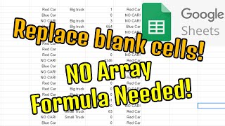 Replace blank cells with zeros or anything else THE EASY WAY in Google Sheets [upl. by Hattie]