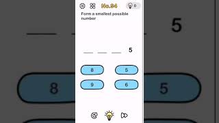 Brain Out Level 94 Form a smallest possible number [upl. by Neve]