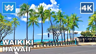 4K Exploring Waikiki in Honolulu Hawaii USA Walking Tour amp Travel Vacation Guide 🎧 Binaural Sound [upl. by Tohcnarf]