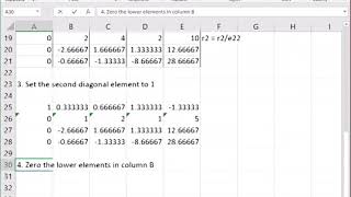 Gaussian Elimination Using Excel [upl. by Lehet667]