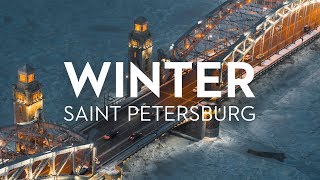 Winter Saint Petersburg Russia 6K Shot on Zenmuse X7 Drone [upl. by Amikahs]