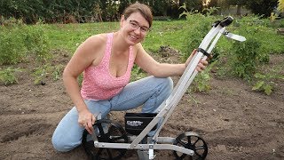 Earthway Seeder Review  unboxing assembly seeding and later germination shown [upl. by Arraeis]