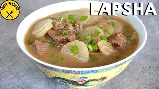 AMAZING MEAT AND RADISH CURRY  A TIBETAN SPECIALTY  RADISH MEAT CURRY  LAPSHA RECIPE [upl. by Nahtanoy219]