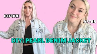 DIY Pearl Denim Jacket [upl. by Stormie]