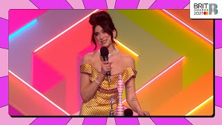 Dua Lipa wins Mastercard Album of the Year  The BRIT Awards 2021 [upl. by Jangro322]