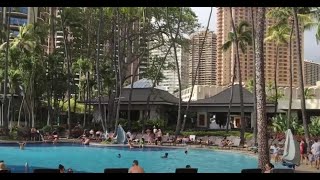 Hilton Hawaiian Village Lagoon Tower Room Breakfast Buffet and Pool [upl. by Aysan523]