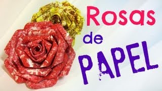 Tutorial Rosas de papel Paper roses [upl. by Buseck201]