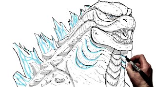 How To Draw Godzilla  Step By Step  Godzilla vs Kong [upl. by Mccollum677]