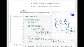 22  Gaussian Elimination Method code amp example  Engineering Numerical Methods wPython 3 [upl. by Allix]