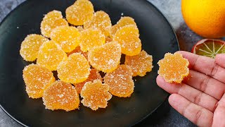 Orange Gummy Candy  Orange Jujubes Recipe  Jello Candy Recipe  Yummy [upl. by Garmaise]