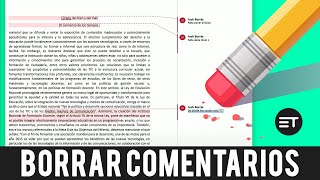 Cómo BORRAR los COMENTARIOS o revisiones en Word EducaTutos [upl. by Amilas]