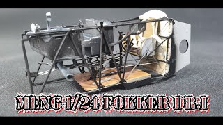 Meng Model 124 Fokker DrI Cockpit part I [upl. by Felix]