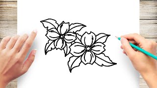 How to draw Dogwood Flowers Easy [upl. by Nored198]