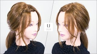 【伸ばしかけの前髪】三つ編みだけで簡単アレンジ [upl. by Ajet]