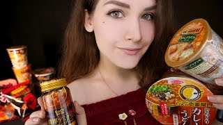 АСМР Японская еда Лапша и сладости 🍜🍬 ASMR Trying Japanese food Ramen and Candy 🍭🍝 [upl. by Thedric]