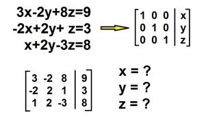 Algebra  Solving Simultaneous Linear Equations by GaussJordan Elimination 3 by 3 [upl. by Odiug365]