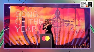 Adele wins Song of the Year  The BRIT Awards 2022 [upl. by Nojid]