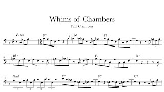 Whims of Chambers  Paul Chambers  bass transcription [upl. by Edyaw893]