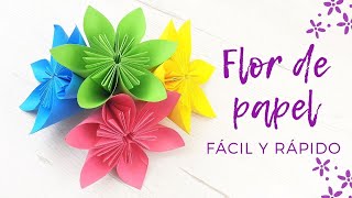 🌸 Cómo hacer una flor de papel fácil y rápido [upl. by Urbannal]