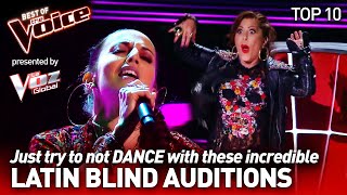 The BEST LATIN Blind Auditions on The Voice 💃  Top 10  Presented by LaVozGlobal [upl. by Ahsenav]