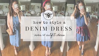 How To Style A Denim Dress  12 Outfit Ideas  Country Styling [upl. by Suanne968]