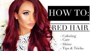 ❤ HOW TO Red Hair  Coloring Care Shine Tips amp Tricks ❤ [upl. by Aronael805]