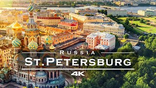 Saint Petersburg Russia 🇷🇺  by drone 4K [upl. by Ardnuahsal534]