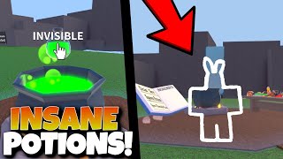 THE INVISIBLE NO CLIP POTION amp INFINITE GROW Wacky Wizards Roblox [upl. by Aerdnaek278]