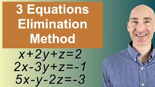 Solving Systems of 3 Equations Elimination [upl. by Nivrae636]