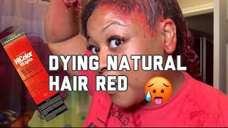 Dying Hair Red  Loreal HiColor HiLights  Detail Natural Hair Tutorial [upl. by Adnhoj]