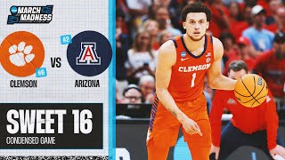 Clemson vs Arizona  Sweet 16 NCAA tournament extended highlights [upl. by Siraf]