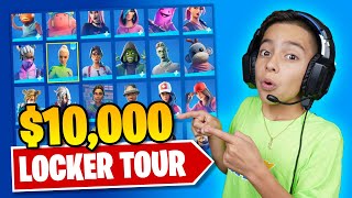 FERRANS 10000 FORTNITE LOCKER TOUR RARE SKINS  Royalty Gaming [upl. by Nairam762]