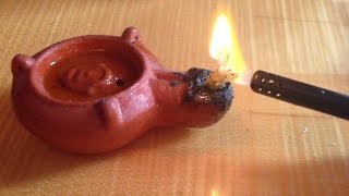 How to Light an Oil Lamp ancient Roman style lucerna replica [upl. by Ottie]