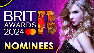 THE NOMINEES  BRIT AWARDS 2024 [upl. by Moitoso314]