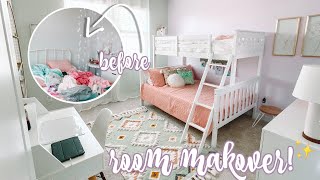 GIRLS BEDROOM MAKEOVER  BEFORE AND AFTER  MORE WITH MORROWS [upl. by Nalda]