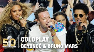 Coldplays FULL Pepsi Super Bowl 50 Halftime Show feat Beyoncé amp Bruno Mars  NFL [upl. by Annaxor]