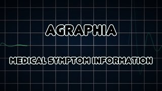 Agraphia Medical Symptom [upl. by Haelhsa]