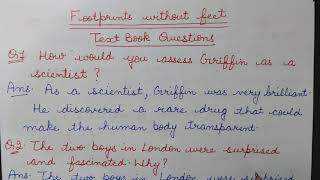 text book questions of footprints without feet class 10th jkbose [upl. by Jahdai569]