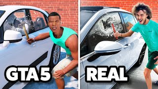 Extreme GTA 5 vs Real Life Challenges [upl. by Anilev]