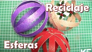 Como hacer esferasbolas Navideñas reciclaje [upl. by Rases368]