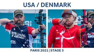 USA v Denmark – compound mens team gold  Paris 2021 Hyundai Archery World Cup S3 [upl. by Rubie]