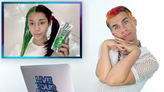 Hairdresser Reacts To DIY Split Dye Hair [upl. by Patsis]