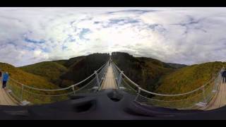 RheinlandPfalz in 360° Wanderung über die Hängeseilbrücke Geierlay  Hunsrück [upl. by Beore]